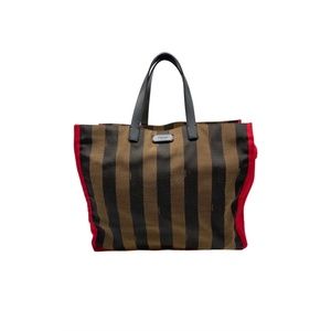 ❤️SOLD❤️Fendi Pequin Shopping Tote Canvas Medium